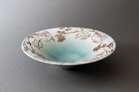 鉄絵銅彩秋海棠文大鉢の画像