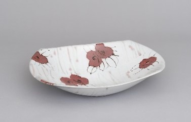 鉄絵銅彩椿文鉢の画像