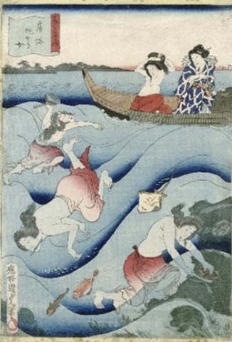 歌川国貞(２代) 房総鮑とり女の画像