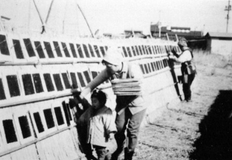 干した海苔を取り込む画像