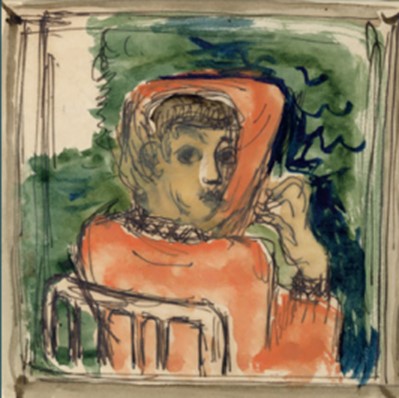 板倉 鼎「白い椅子の須美子」