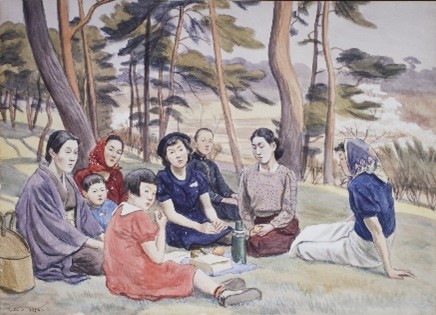 石井柏亭 晩春行楽図 の画像