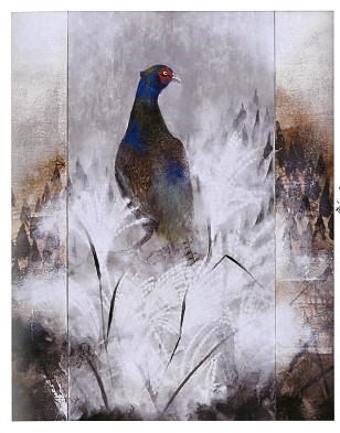 日本画受賞作品写真「秋野の客」