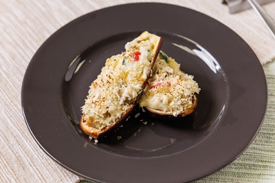 ホワイトソース和えのナス器焼き