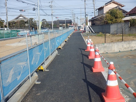 長作交差点付近歩道整備状況