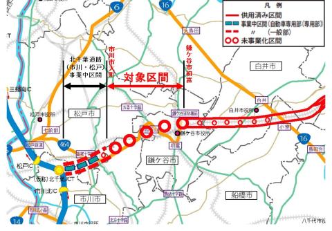 北千葉道路の先買区間の説明
