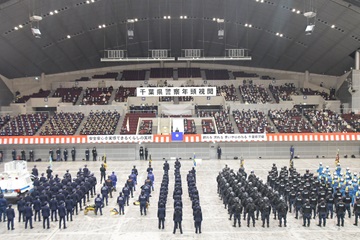 千葉県警察年頭視閲での瀧田議長の様子