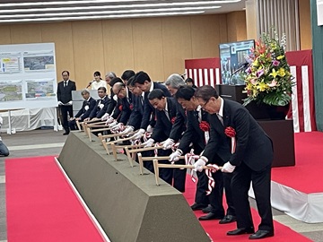 成田空港の更なる機能強化着工式典の様子