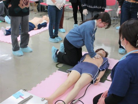 演習の様子（胸骨圧迫）の画像