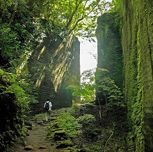 石切場跡の通路の写真