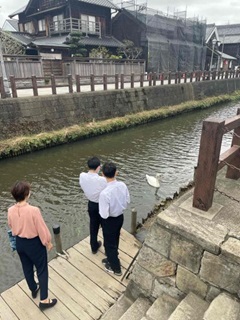 佐原の街並み散策の様子