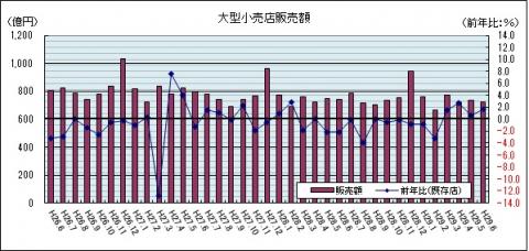 大型小売店販売額（平成29年6月のグラフ）