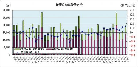 新規自動車登録台数（平成29年6月のグラフ）