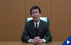 画像：4月12日配信の知事からのメッセージ動画にリンク設定しています