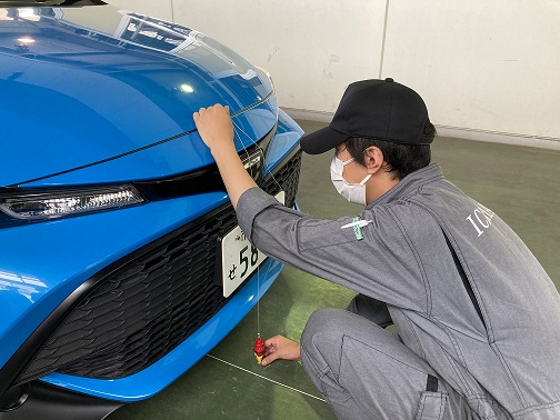 車両前部の中心位置の確認