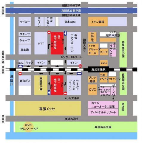幕張新都心地区の駐車場の地図