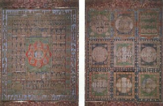 絹本著色両界曼茶羅の写真