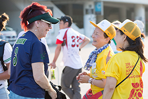 第16回WBSC世界女子ソフトボール選手権大会での実地トレーニング（2018年8月、千葉会場エリア）