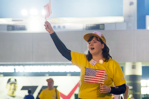 第16回WBSC世界女子ソフトボール選手権大会での実地トレーニング（2018年8月、千葉会場エリア）