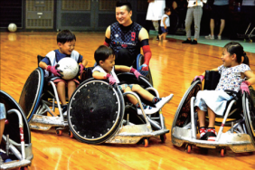 A view of a para athlete in action