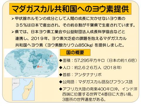 マダガスカル共和国へのヨウ素提供の概要