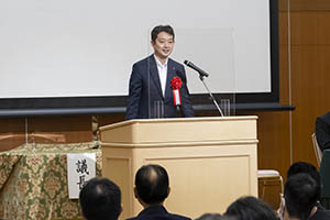 千葉県経営者協会2022年度定時総会で挨拶する知事