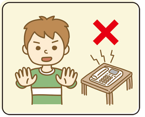 こどもが一人の時には電話に出ないイラスト