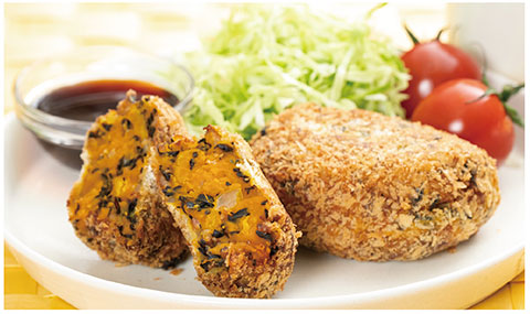 ヒジキとカボチャのコロッケの写真