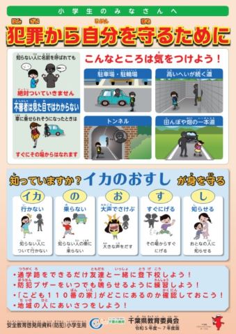 防犯教育に係る安全教育啓発用ポスターの小学生用です