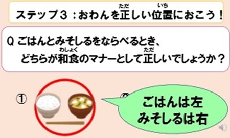 おわんの置き方の画像