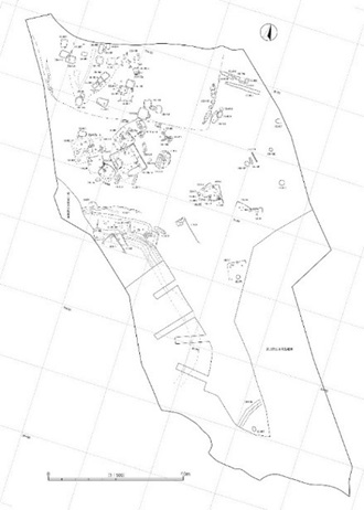 調査区内上層遺構分布の図