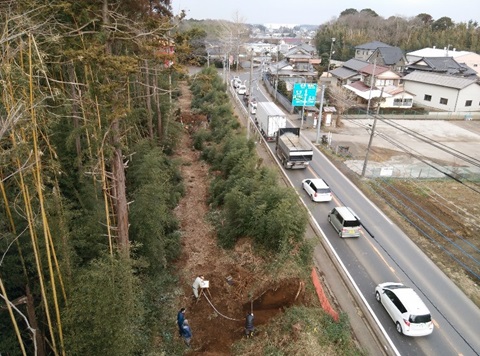 東側屋敷土手の写真