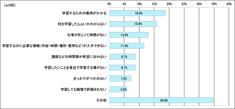 問6.仕事に生かすための社会人の学び直しをしたいと思わない理由を教えてください。