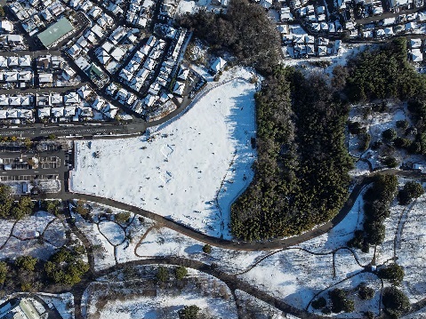 2月9日に撮影した上空写真