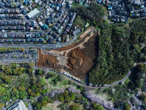 4月6日に撮影した上空写真