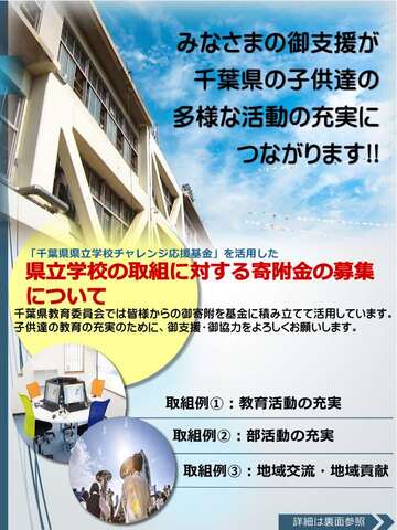 チャレンジ応援基に係るリーフレットの画像