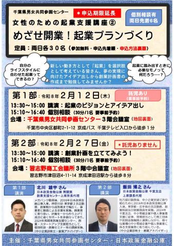 女性のための起業支援講座２チラシおもて