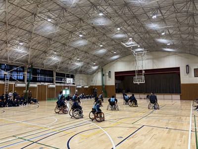 車いすバスケットボール競技の体験写真