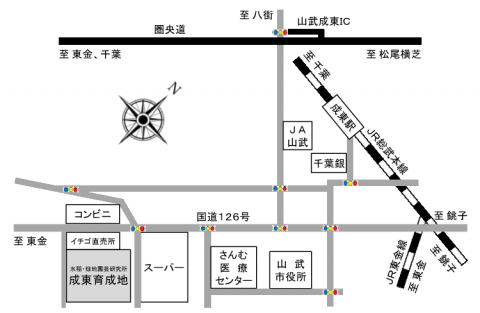 成東育成地の周辺地図