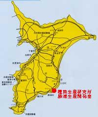 勝浦生産開発室地図（千葉県全体図）