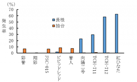 長根と抽台の発生率