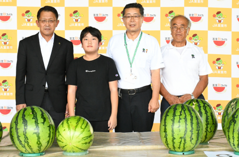 写真1富里秋スイカお披露目会の様子の写真