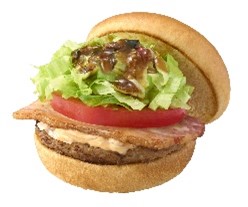 黒アヒージョベーコンバーガーの画像