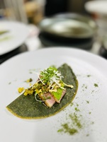 醤油もろみバターと鴨のクレープの画像