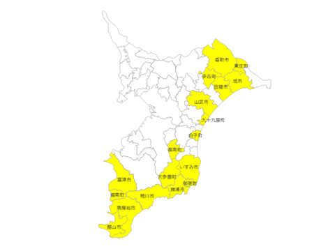 移住支援事業を実施している市町（地図）