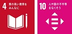 SDGsの17の目標（4,10のアイコン画像）