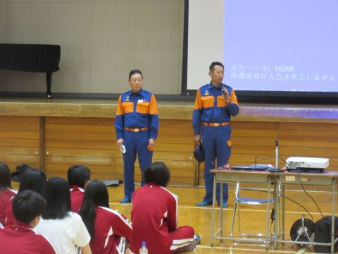 消防団員による講話の画像