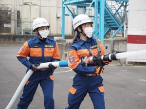 小型消防ポンプ放水体験