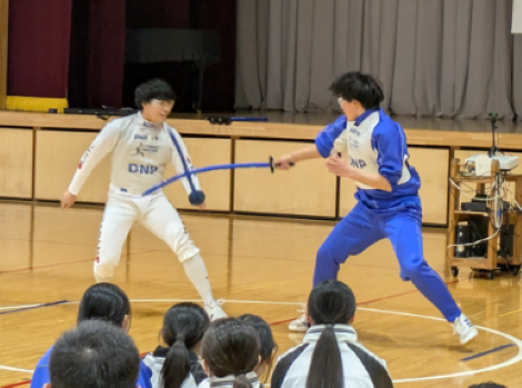日本代表選手に挑戦するチャレンジマッチ、香取市立山田中学校