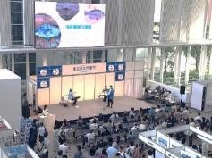 海苔の食べ比べイベントのステージ風景
